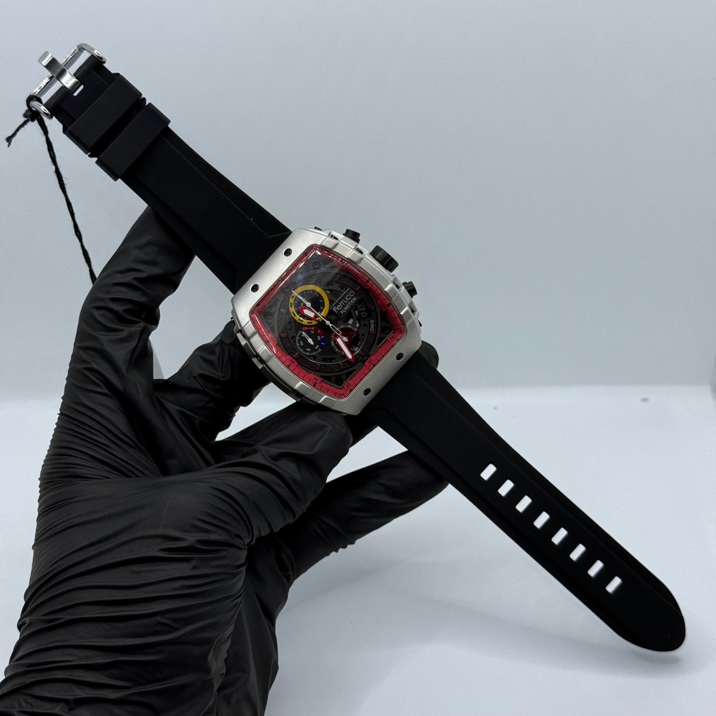 Ferrucci black strap with red dial with 1 year warranty
