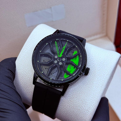 Ferrari wheel green silicon strap