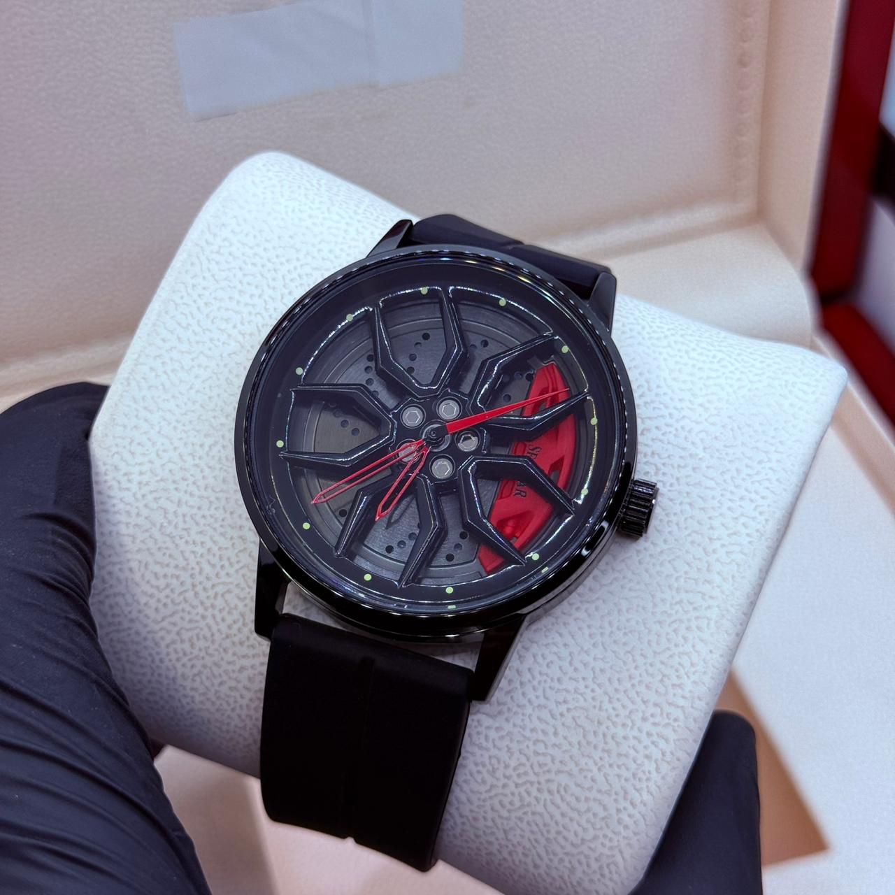 Ferrari wheel red silicon strap