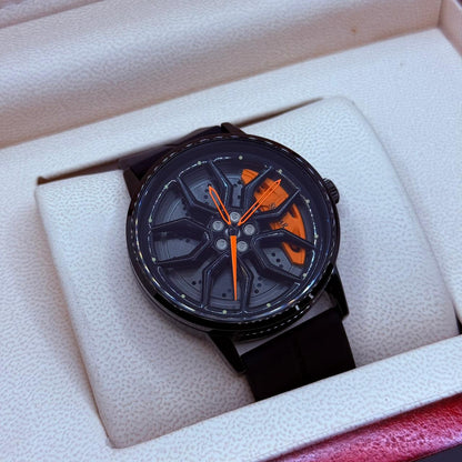 Ferrari wheel orange silicon strap